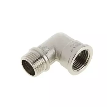 Угольник Valtec, 1/2", внутренняя/наружная резьба, никелированная латунь