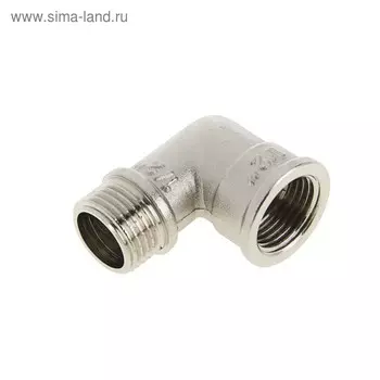 Угольник Valtec, 1/2", внутренняя/наружная резьба, никелированная латунь