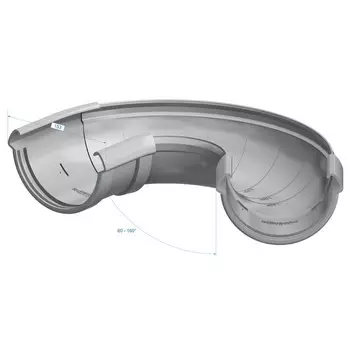 Угол водосточного желоба регулируемый DCKE LUX, 60 – 160, цвет шоколад