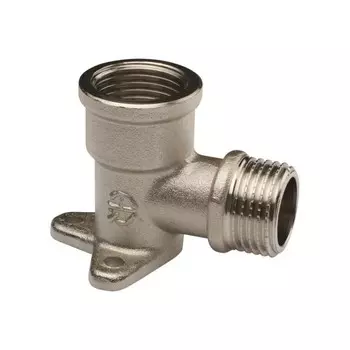 Уголок AQUALINK, 1/2", внутренняя/наружная резьба, с настенным креплением, никелир. латунь