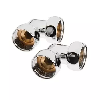 Уголок для полотенцесушителя TIM K9-LF044, гайка/гайка 1"х1", хром, 2 шт.