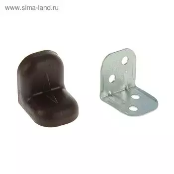 Уголок крепежный, с пластиковой крышкой, цвет венге