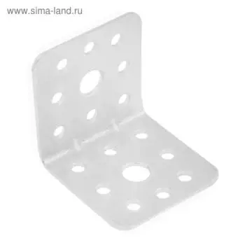 Уголок крепёжный ТУНДРА krep 40х40х40х1.5 усиленный, цинк, 1 шт.