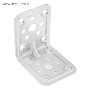 Уголок крепёжный ТУНДРА krep, усиленный, 62х62х50х2 мм, цинк, в упаковке 1 шт.