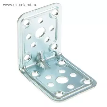 Уголок крепёжный усиленный 62 х 62 х 50 х 2 мм, оцинкованный