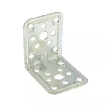 Уголок крепёжный, усиленный, 6262502 мм, цинк, в упаковке 50 шт.