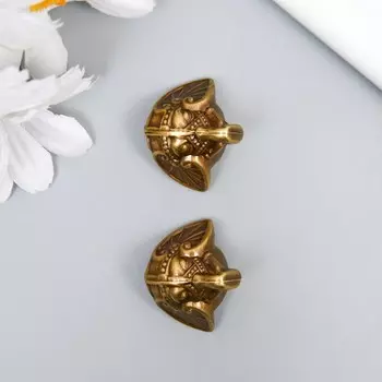 Уголок (ножка) для шкатулки пластик "Голова слона" бронза 2,8х2,3 см