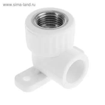 Уголок VALFEX, полипропиленовый, с креплением, 20 мм 1/2", внутренняя резьба