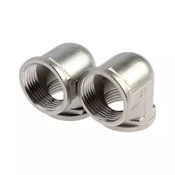 Уголок ZEIN, 1", внутренняя резьба, нержавеющая сталь, фасовка 2 шт.