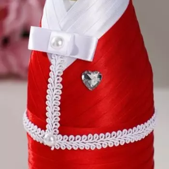 Украшение для шампанского «Кармен», красно-белое