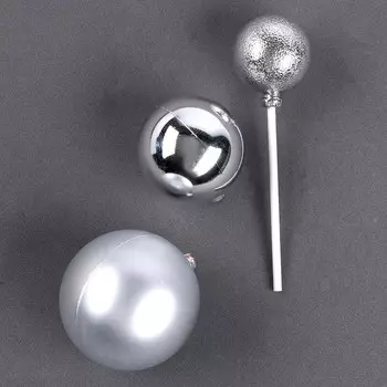 Топпер для торта «Шары», серебряный