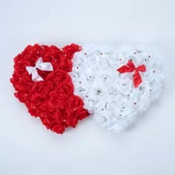 Украшение на авто "Сердца", 52х90х5 см, бело-красное