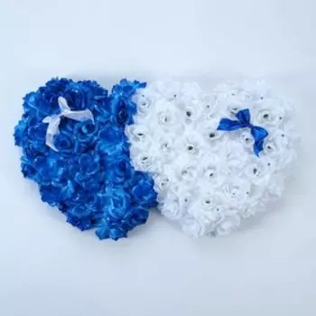 Украшение на авто "Сердца", 52х90х5 см, бело-синее