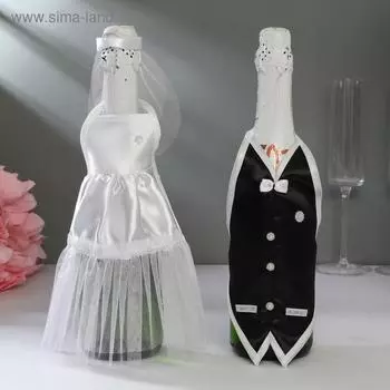 Украшение на шампанское «Свадебный вальс»