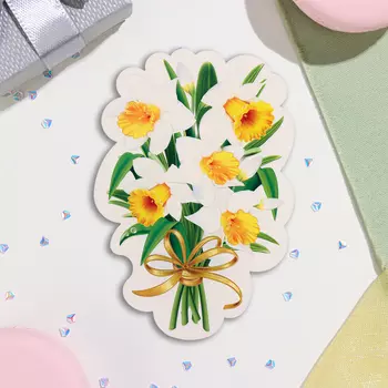 Украшение на скотче "Букет нарциссов" 17х8 см