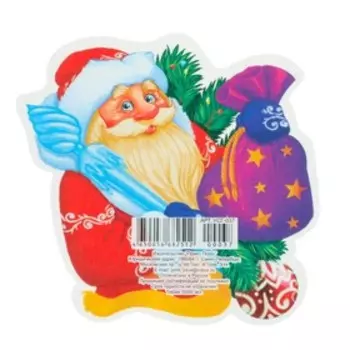 Украшение на скотче "Дед Мороз" глиттер, мешок с подарками