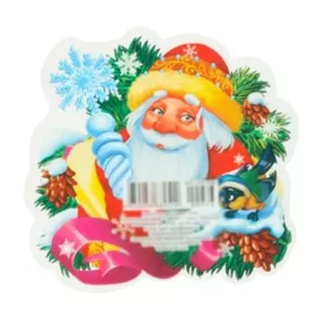 Украшение на скотче "Дед Мороз" глиттер, птичка