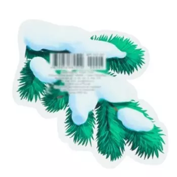 Украшение на скотче "Еловая ветка" глиттер