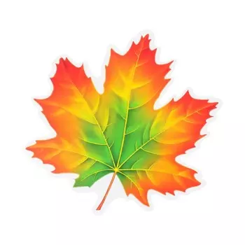 Украшение на скотче "Кленовый лист" зелёный, оранжевый, 18х18 см
