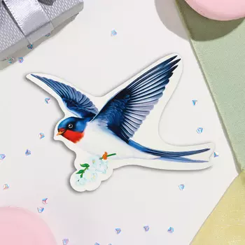 Украшение на скотче "Ласточка" 18х18 см