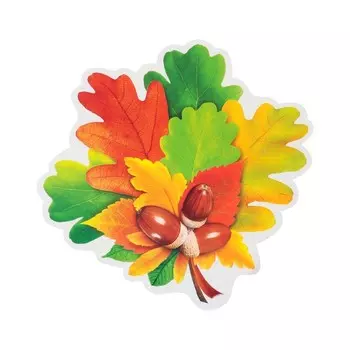 Украшение на скотче "Осенний букет" жёлуди, 26х26 см