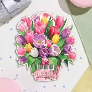 Украшение на скотче "Сиреневые тюльпаны" 26х26 см