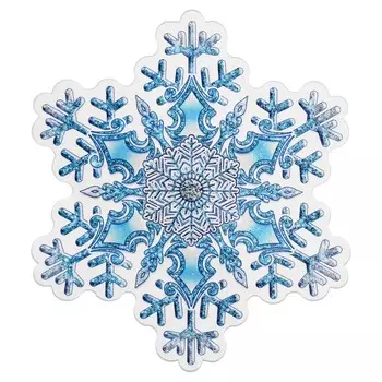 Украшение на скотче "Снежинка - 3" глиттер, 10х10 см