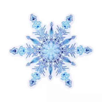 Украшение на скотче "Снежинка" глиттер, 18 х 18 см