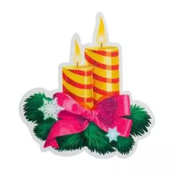 Украшение на скотче "Свечи" глиттер