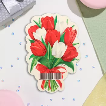 Украшение на скотче "Тюльпаны" 18х18 см