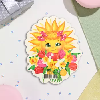 Украшение на скотче "Весеннее солнышко" 26х26 см