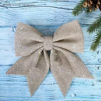 Ёлочная игрушка «Зимнее волшебство. Бант» пластик, 2018 см, бежевый