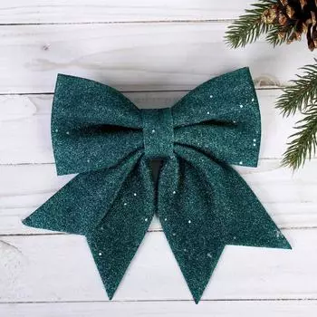 Ёлочная игрушка «Зимнее волшебство. Бант» пластик, 2018 см, зелёный