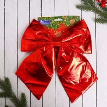 Ёлочная игрушка «Зимнее волшебство. Бант» пластик, 2426 см, красный