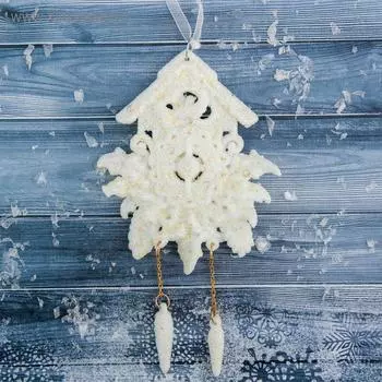 Ёлочная игрушка «Зимнее волшебство. Часики - ходики», 911 см, белый