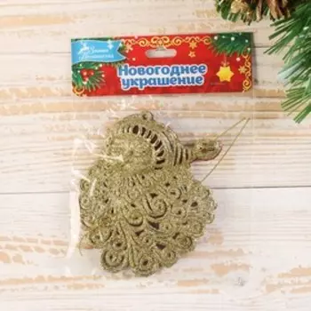 Украшение ёлочное "Дед Мороз с бородой" (набор 2 шт) 9х10 см красный, золото