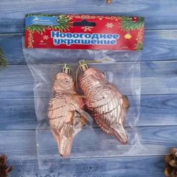 Украшение ёлочное "Филин" (набор 2 шт) 9,5х4,5 см