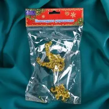 Украшение ёлочное "Голубь - мерцание" 8х13 см золото