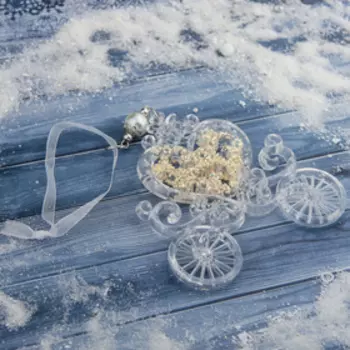 Ёлочная игрушка «Зимнее волшебство. Карета», блеск 1112 см, прозрачный