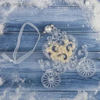 Ёлочная игрушка «Зимнее волшебство. Карета», блеск 1112 см, прозрачный