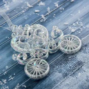 Ёлочная игрушка «Зимнее волшебство. Карета», перелив 1111 см, прозрачный перелив