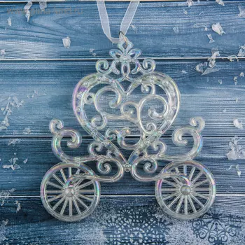 Ёлочная игрушка «Зимнее волшебство. Карета», перелив 1111 см, прозрачный перелив