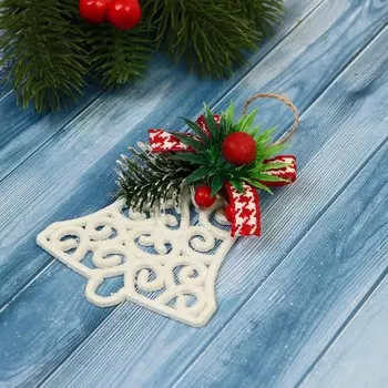 Ёлочная игрушка «Зимнее волшебство. Колокольчик ажур» пластик, 7х8 см, белый