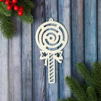 Ёлочная игрушка «Леденец люкс» 9.519 см, белый