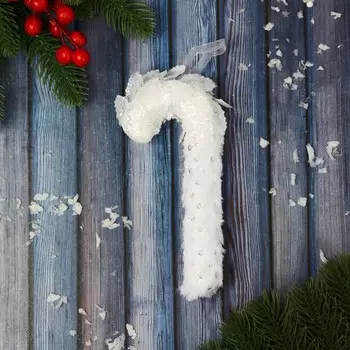 Ёлочная игрушка «Леденец » пайетки, 715 см, белый