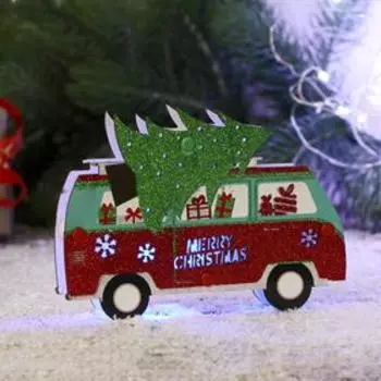Украшение ёлочное "Новогодний автобус" 10,5х16,5 см