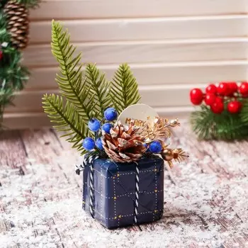 Ёлочная игрушка «Новогодний подарок» 911 см, синий