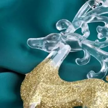 Ёлочная игрушка «Зимнее волшебство. Олень с узорными рогами», 916 см, прозрачно-золотой, МИКС