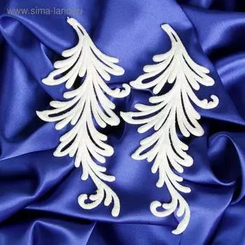 Ёлочные игрушки 2 шт. «Зимнее волшебство. Пёрышко - иней» пластик, 7.516 см, белый