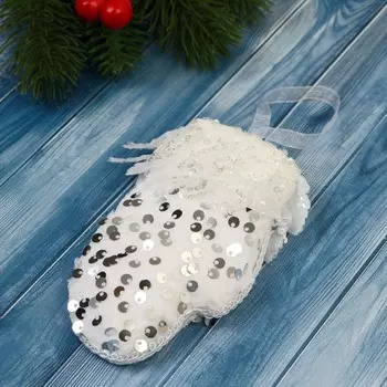 Ёлочная игрушка «Рукавица элит» 712 см, белый